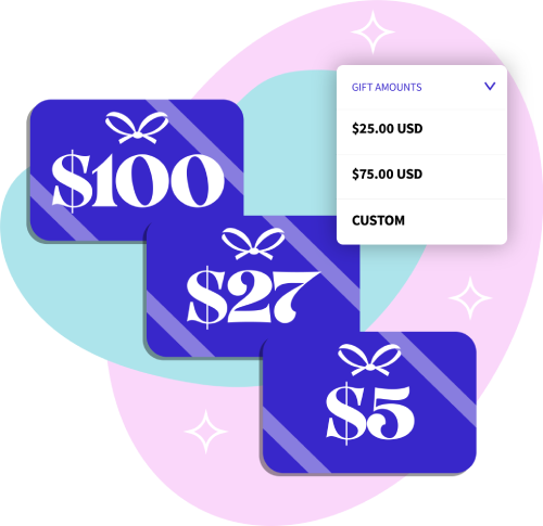 Custom gift card amounts